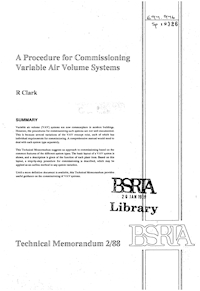A procedure for commissioning variable air volume systems (Superseded) (TM 2/88)